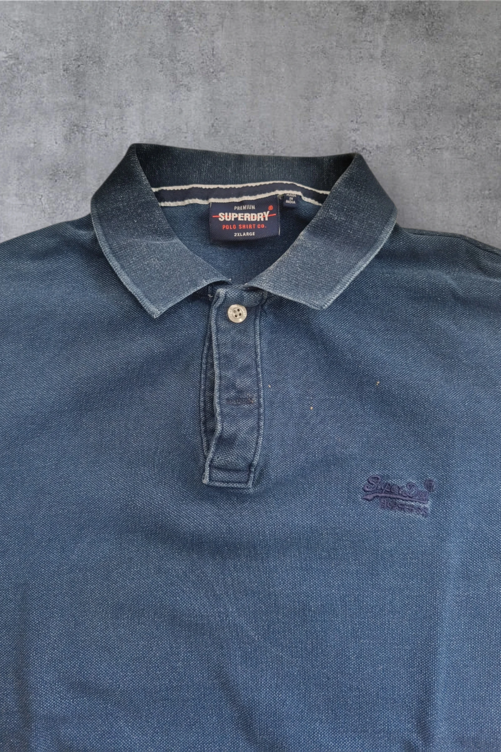 | Polo Superdry Masculina | Cor Azul Marinho Mesclado | Navy Faded | Tamanho 2XL | – photo 4